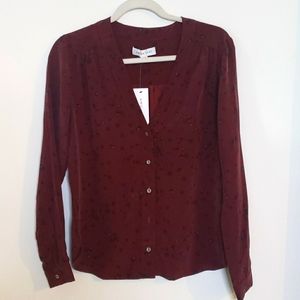 Amour Vert Maroon Leopard printed blouse